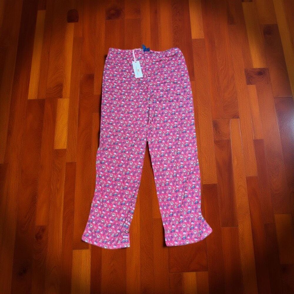 NWT Vineyard Vines Girls Santa Whale Tree Holiday Pajama Pants Pink XL 16